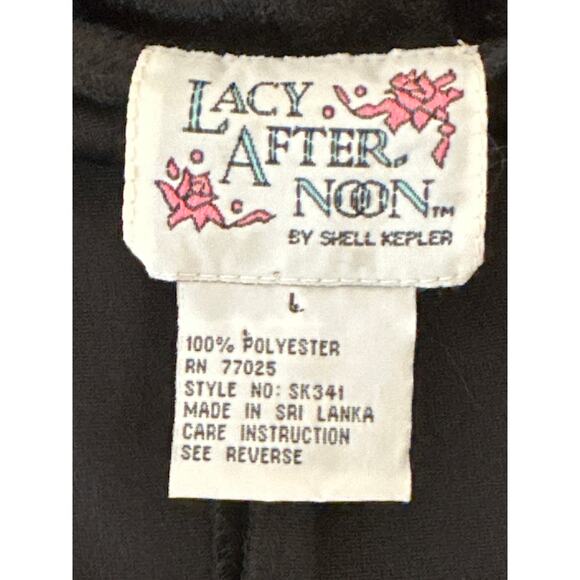 Lacy After Noon Velvet Cardigan L Black Cameo Whimsigoth Fairy Grunge Boho - Picture 11 of 16